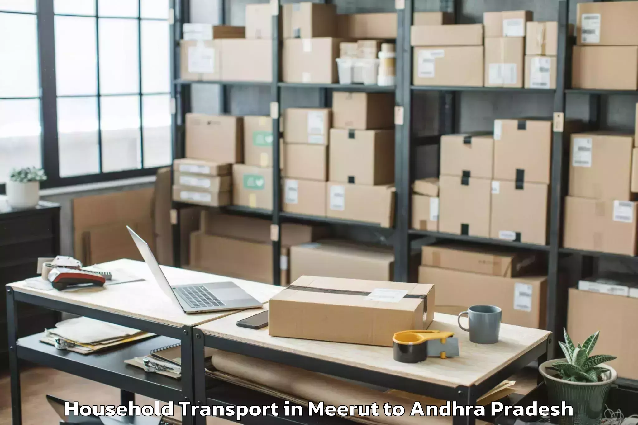 Top Meerut to Krishna University Machilipatn Household Transport Available